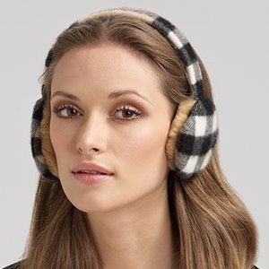 Burberry camel giant nova check earmuffs